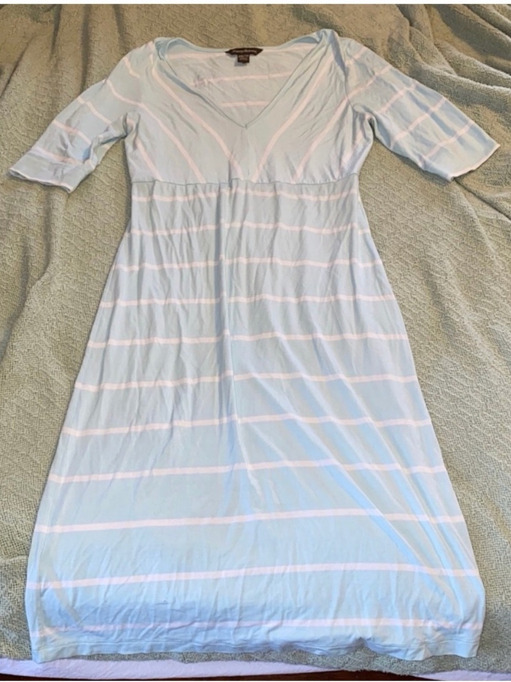 Tommy Bahama Blue & White Striped Midi Dress